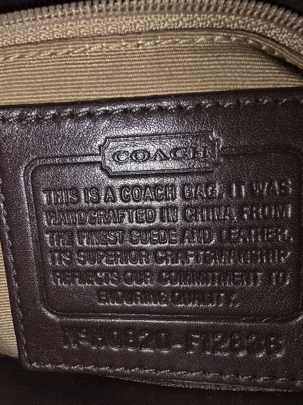 Coach Classic Dark Brown Suede Tote Bag with Metal Ring Accents
